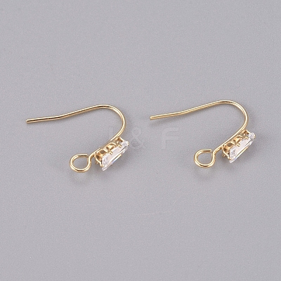 Brass Earring Hooks X-KK-L198-013G-1