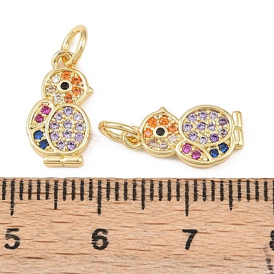 Brass Micro Pave Cubic Zirconia Pendants KK-G544-43G-1