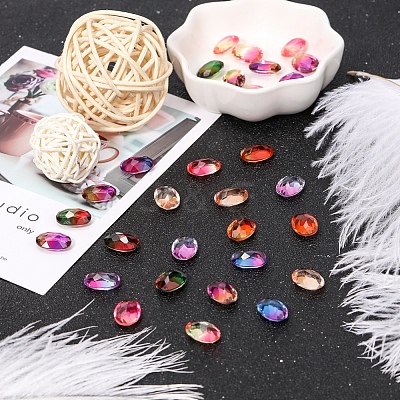 Pointed Back Glass Rhinestone Cabochons RGLA-OC0001-03B-1