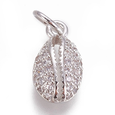 Brass Micro Pave Cubic Zirconia Charms ZIRC-E145-80P-1