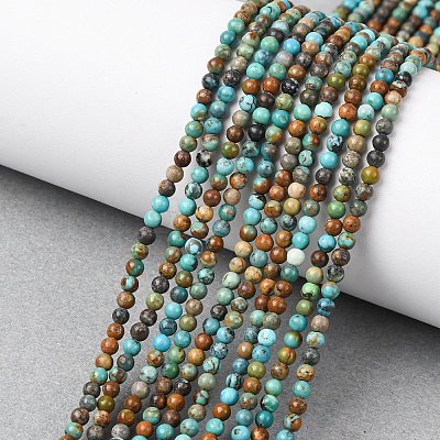 Natural African Turquoise(Jasper) Beads Strands G-K366-G01-3mm-1