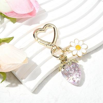 Acrylic Strawberry Pendant Decoration HJEW-SW00120-03-1