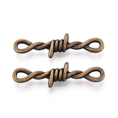 Tibetan Style Zinc Alloy Barbed Wire Links Connector Charms TIBE-N016-01AB-1