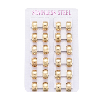 304 Stainless Steel Huggie Hoop Earrings EJEW-L252-035C-G-1