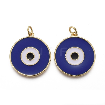 Brass Enamel Pendants KK-F821-48B-1