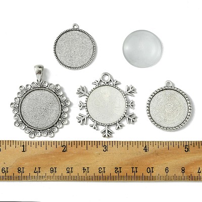 DIY Blank Tibetan Style Alloy Pendant Making Kit DIY-FS0005-76A-1