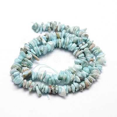 Natural Larimar Chip Beads Strands L-G-E271-77-1