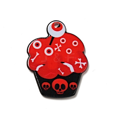 Halloween Printed Acrylic Pendants MACR-G060-02B-1