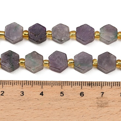 Natural Lepidolite/Purple Mica Stone Beads Strands G-F833-B03-01-1