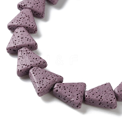 Triangle Dyed Natural Lava Rock Beads Strands G-O126-04A-09-1