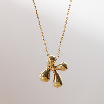 Brass Chunky Initial Pendant Necklaces WG97A63-11-1