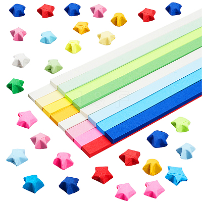 4 Colors Lucky Star Origami Paper DIY-SC0027-23-1