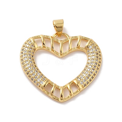 Rack Plating Brass Micro Pave Cubic Zirconia Pendants KK-E281-25G-1