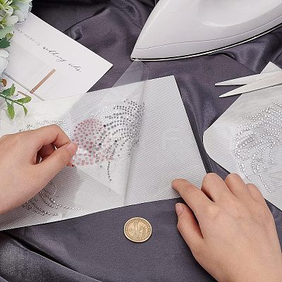 Heart with Wing Glitter Hotfix Rhinestone DIY-WH0301-41-1