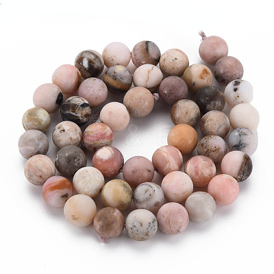 Natural Pink Opal Beads Strands G-R446-8mm-38-1