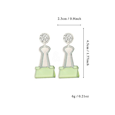 Back to School Acrylic Dangle Stud Earrings FS-WGAA197-23-1