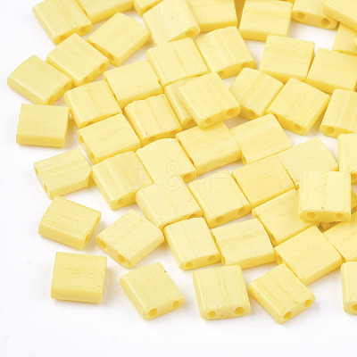 2-Hole Opaque Glass Seed Beads SEED-S023-09B-1