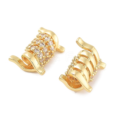 Rack Plating Brass Micro Pave Cubic Zirconia Beads KK-Z071-38G-1