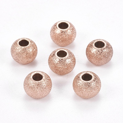 Ion Plating(IP) 304 Stainless Steel Textured Beads STAS-I081-8mm-04RG-1