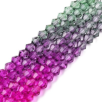 Gradient Color Baking Paint Glass Bead Strands X1-DGLA-A039-T4mm-A09-1