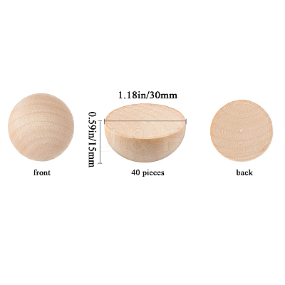 Unfinished Natural Wood Cabochons WOOD-GF0001-13D-1