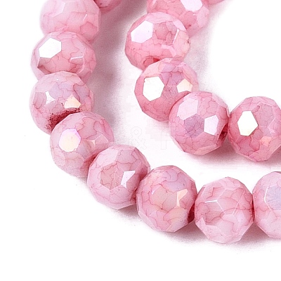 Anti-Tarnish Electroplate Glass Beads Strands LS-EGLA-ZX010-4mm-03-1