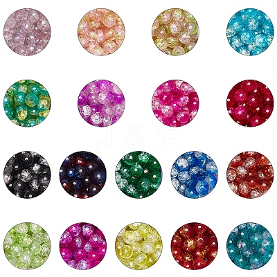 DIY Baking Paint Crackle Glass Beads Stretch Bracelet Making Kits DIY-PH0004-54D-1