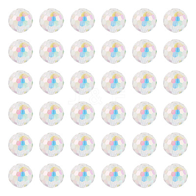 80Pcs Half Rainbow Plated Glass Beads EGLA-TA0013-04A-1