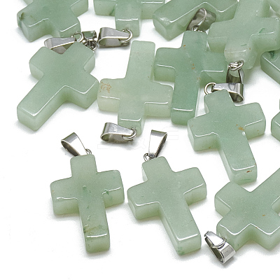 Natural Green Aventurine Pendants G-T080-12-1