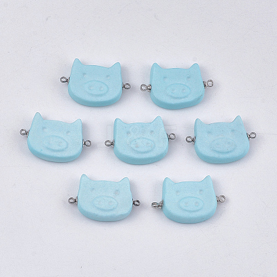Handmade Porcelain Links connectors PORC-T002-66D-1