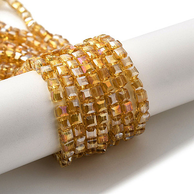 Electroplate Glass Beads Strands EGLA-D018-4x4mm-77-1