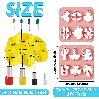 2Pcs ABS Plastic Clay Molds DIY-TA0004-57-1