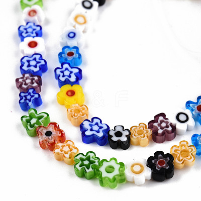 Handmade Millefiori Glass Bead Strands LAMP-N029-017A-08-1