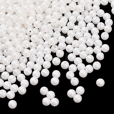 Frosted Plastic Imitation Pearl Beads KY-F022-4mm-01-1