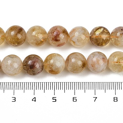 Heated Natural Citrine Beads Strands G-U026-A04-10mm-1