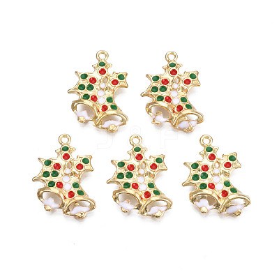 Rack Plating Alloy Enamel Pendants ENAM-N055-134-1
