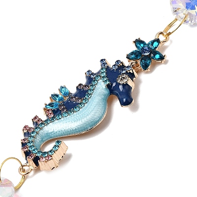Alloy Rhinestones & Glass Charm Suncatchers HJEW-E013-01G-B-1