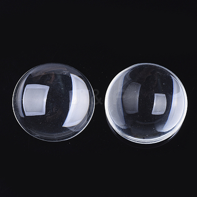Transparent Glass Cabochons GGLA-R026-50mm-B-1
