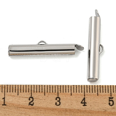 Brass Slide On End Clasp Tubes KK-N254-119P-04-1