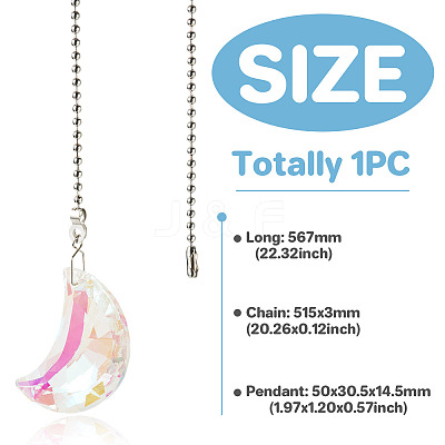 1Pc Glass Ceiling Fan Pull Chain Extenders HJEW-TADJ0001-05B-1