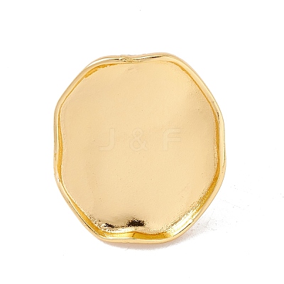 Oval Brass Open Cuff Finger Ring Enamel Settings KK-G428-03G-1