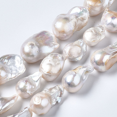 Natural Baroque Pearl Keshi Pearl Beads Strands A22R9011-01-1