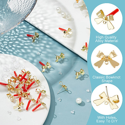 24Pcs Alloy Stud Earring Findings EJEW-HY0001-06-1
