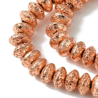 Electroplated Natural Lava Rock Beads Strands G-I360-P01-03-1