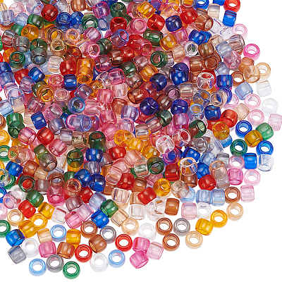 550Pcs 11 Colors Transparent Acrylic European Beads OACR-SP0002-22-1