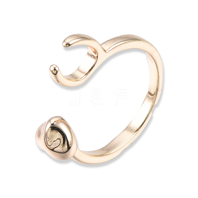 Brass Open Cuff Ring Cadmium Free & Nickel Free & Lead Free RJEW-N039-04LG-1