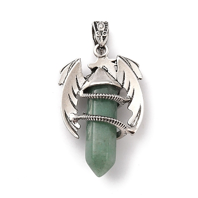 Natural Green Aventurine Pointed Pendants G-B042-04P-56-1