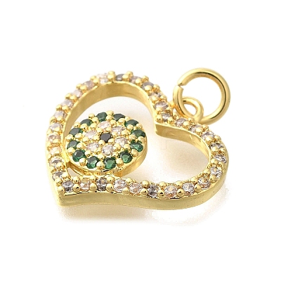 Brass Micro Pave Clear Cubic Zirconia Pendants KK-M297-24G-1