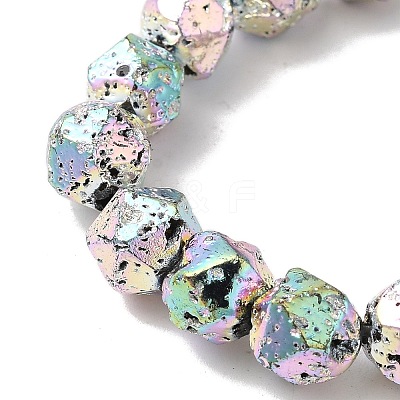 Blaking Painted Natural Lava Rock Beads Strands G-B086-A01-01A-1