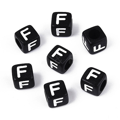 Initial Acrylic Horizontal Hole Beads OACR-ZX006-35F-1